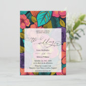 Invitation Conception d'invitation de mariage de Neon Florals (Debout devant)