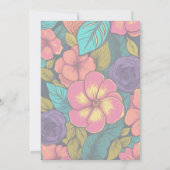 Invitation Conception d'invitation de mariage de Neon Florals (Dos)