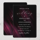 Invitation Conception d'invitation de mariage élégant foncé (Devant / Derrière)
