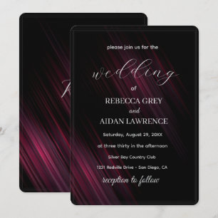 Invitation Conception d'invitation de mariage élégant foncé