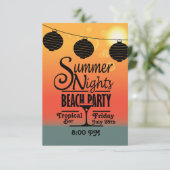 Invitation Conception d'invitation de partie de plage de (Debout devant)