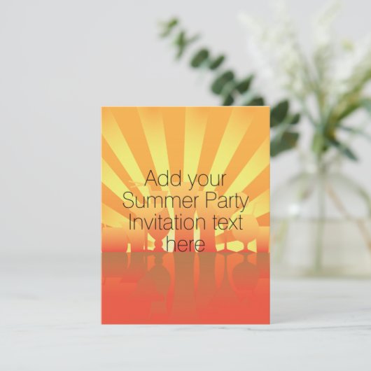Invitation Conception d'invitation de partie d'été (Debout devant)