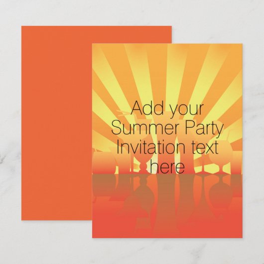 Invitation Conception d'invitation de partie d'été (Devant / Derrière)