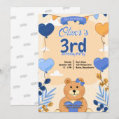 Invitation Conception d'invitation Ourson (Devant / Derrière)