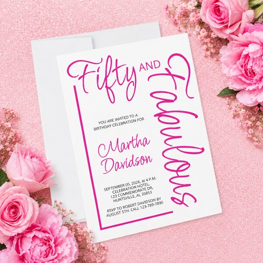 Invitation Conception d'invitation pour 50e anniversaire Fift