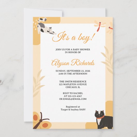 Invitation Conception d'invitation pour une baby shower « C'e (Devant)
