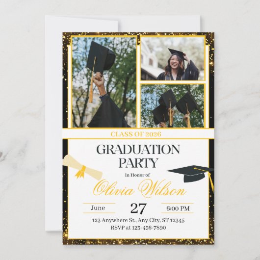Invitation Conception d'invitation pour une fête de remise de (Devant)