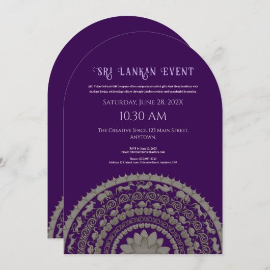 Invitation Conception d'invitation Sri Lanka (Devant / Derrière)