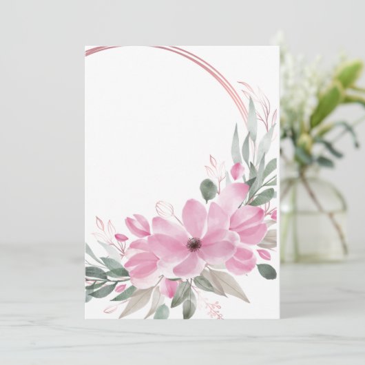 Invitation Conception d'invitation vierge avec courbe et fleu (Debout devant)