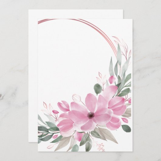 Invitation Conception d'invitation vierge avec courbe et fleu (Devant / Derrière)