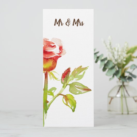 Invitation Conception douce de rose (Debout devant)