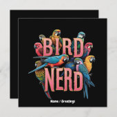 Invitation Conception drôle de nerd d'oiseau pour les observa (Devant / Derrière)