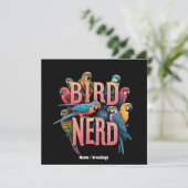 Invitation Conception drôle de nerd d'oiseau pour les observa (Debout devant)