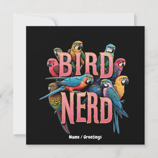 Invitation Conception drôle de nerd d'oiseau pour les observa (Devant)