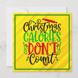 Invitation Conception drôle de Noël : les calories ne compten