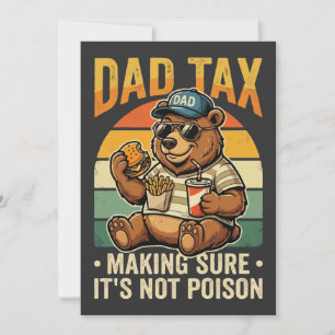 Invitation Conception drôle d'impôt papa ours humour père