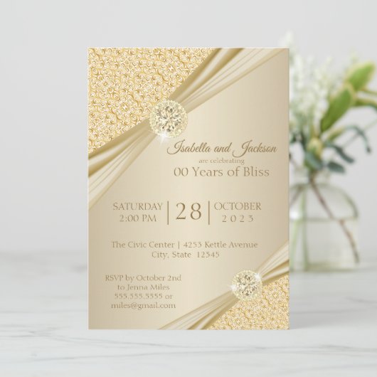 Invitation Conception du 00e anniversaire de l'or (Debout devant)