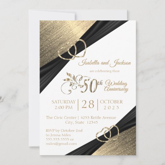 Invitation Conception du 50e anniversaire de la Light Golden (Devant)