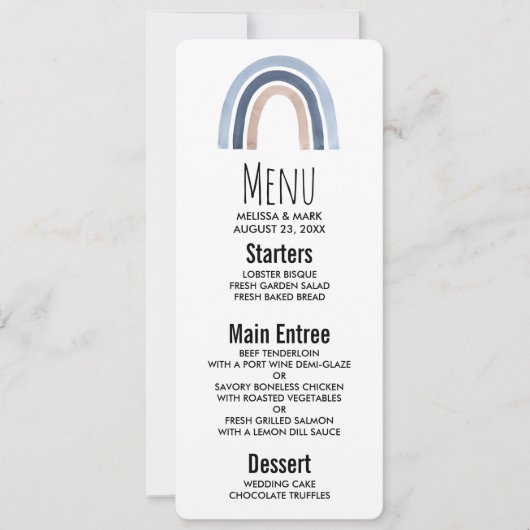 Invitation Conception du Boho bleu et arc-en-ciel de pêche (Devant)