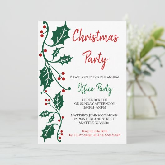 Invitation Conception du bureau de Noël (Debout devant)