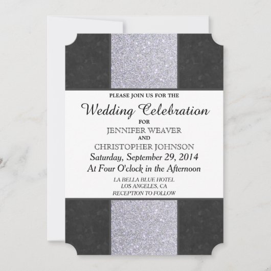 Invitation Conception du panneau de Parties scintillant en ma (Devant)