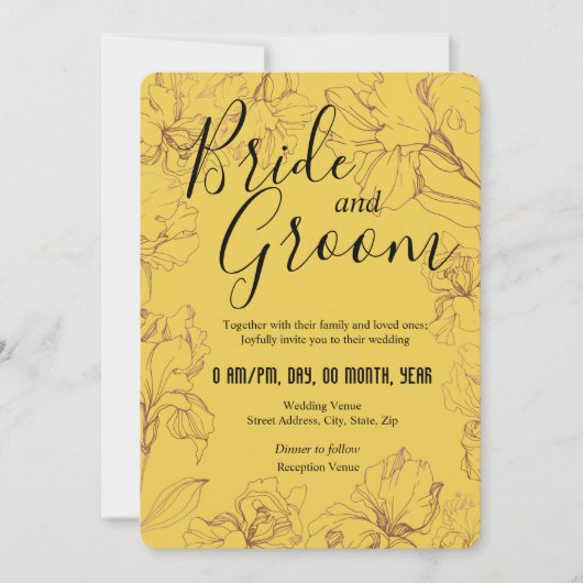 Invitation Conception du plan floral dans le Mariage BG Musta (Devant)