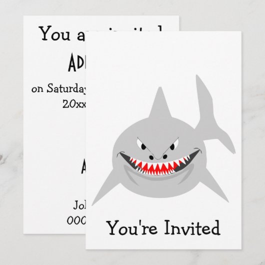Invitation Conception du requin Toutes les occasions (Devant / Derrière)