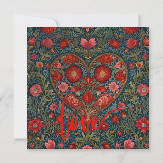 Invitation Conception élégante de cœur de la Saint-Valentin v (Devant)