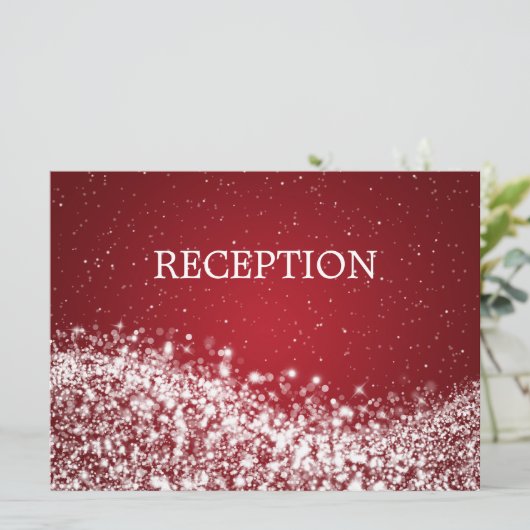 Invitation Conception élégante de réception avec vague rouge (Debout devant)