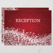 Invitation Conception élégante de réception avec vague rouge (Devant / Derrière)