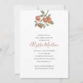 Invitation Conception élégante de tige de citrus à l'aquarell (Devant)