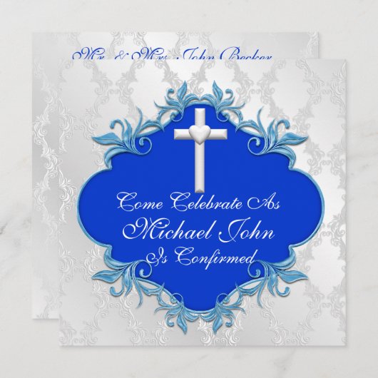 Invitation Conception élégante d'invitations BLEUES de (Devant / Derrière)