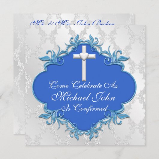 Invitation Conception élégante d'invitations BLEUES de (Devant / Derrière)