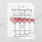 Invitation Conception élégante en verre de vin rouge (Devant / Derrière)