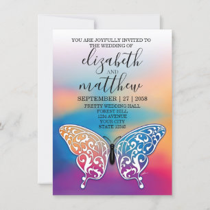 Invitation Conception élégante minimaliste de papillon et de
