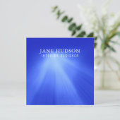 Invitation Conception élégante moderne propre bleu luxueux (Debout devant)