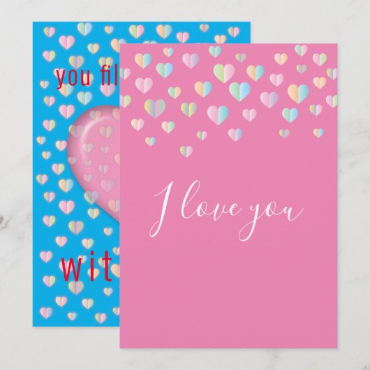 Invitation Conception élégante simple je t'aime (Devant / Derrière)