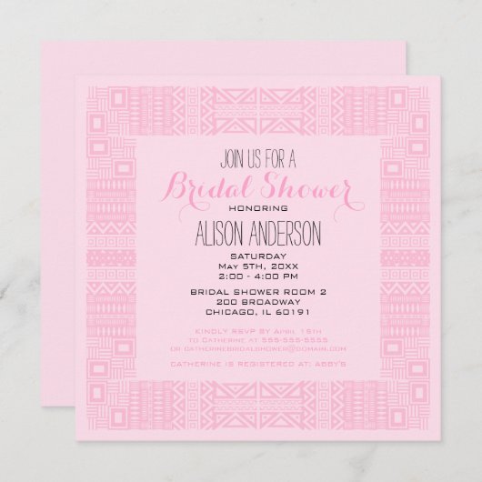 Invitation Conception ethnique Conception personnalisée Douch (Devant / Derrière)