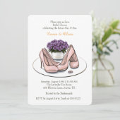 Invitation Conception Fleurs Violettes LGBTQ Réception de Mar (Debout devant)