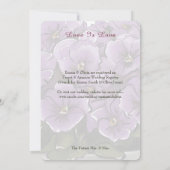 Invitation Conception Fleurs Violettes LGBTQ Réception de Mar (Dos)