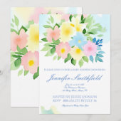 Invitation Conception florale à l'aquarelle (Devant / Derrière)