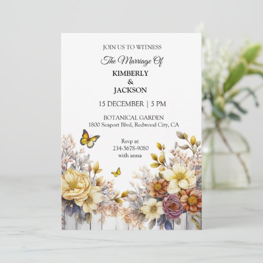 Invitation Conception florale élégante (Debout devant)