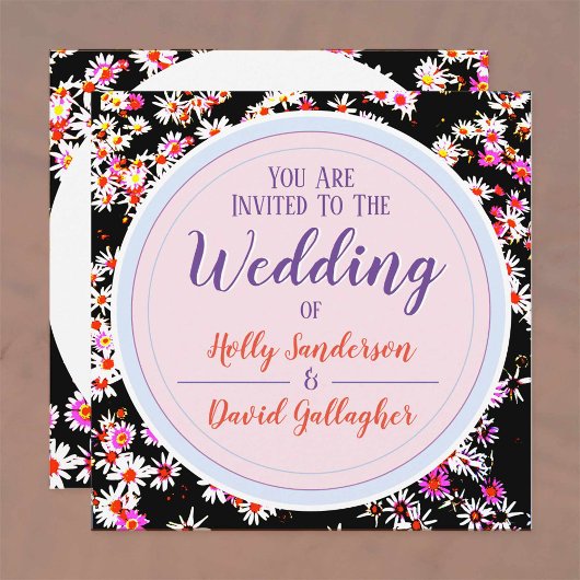 Invitation Conception Florale Élégante Jour de Mariage