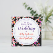 Invitation Conception Florale Élégante Jour de Mariage (Debout devant)