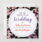 Invitation Conception Florale Élégante Jour de Mariage (Devant)