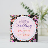 Invitation Conception Florale Élégante Jour de Mariage (Debout devant)