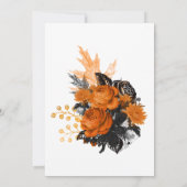 Invitation Conception florale gothique noire et orange élégan (Dos)