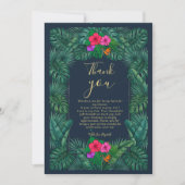 Invitation Conception florale tropicale | Hibiscus et verdure (Devant)