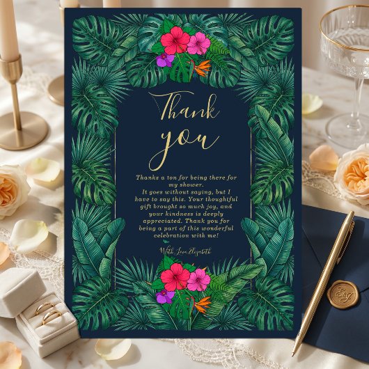 Invitation Conception florale tropicale | Hibiscus et verdure