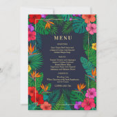 Invitation Conception Florale Tropicale | Menu Hibiscus & Feu (Devant)